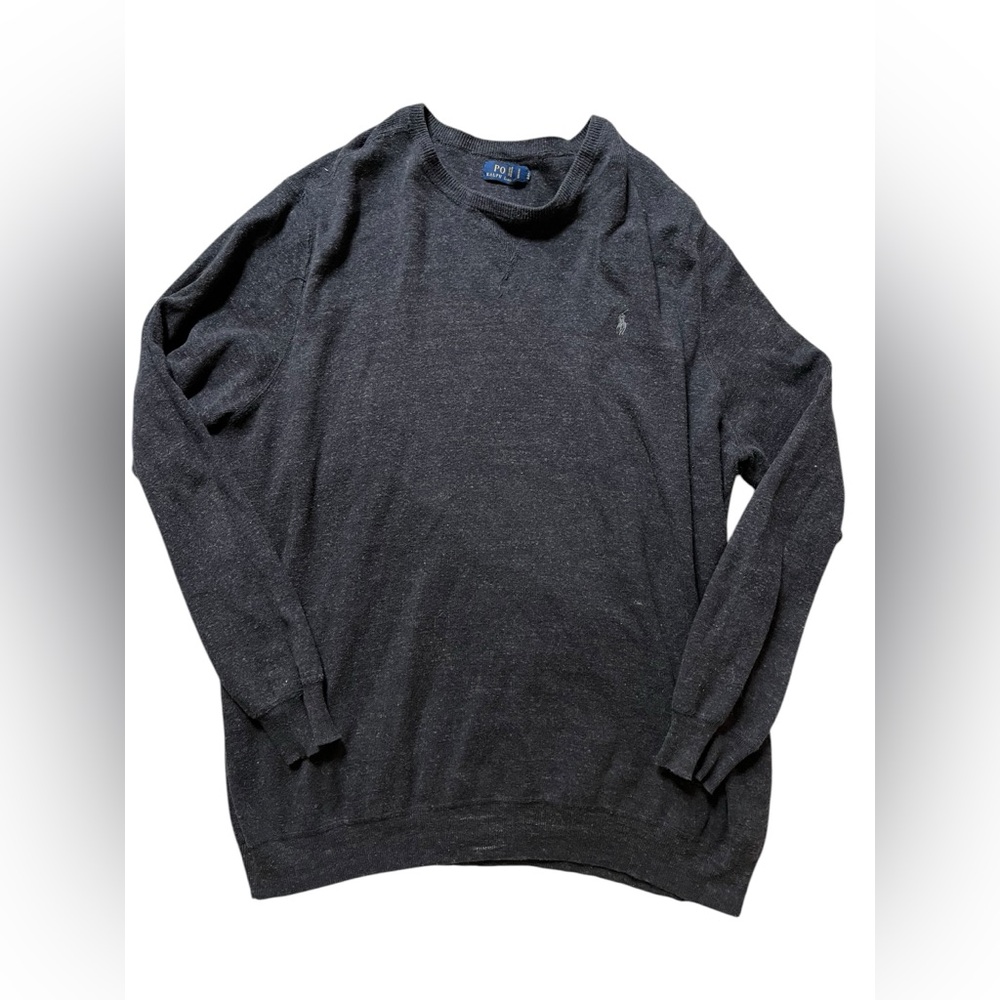 Polo By Ralph Lauren Sweater Men's 3XLT Dark Gray/Black Pullover Long Sleeve✅ - Picture 1 of 5